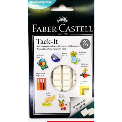 FABER CASTELL TACK IT - 9 PC 6 GR / 90 PCS 50 R  ADHESIVE GLUE LEM SERBAGUNA WHITE
