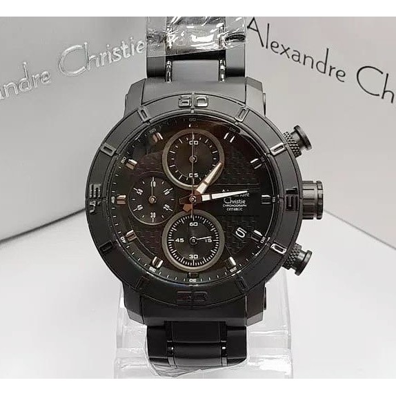 JAM TANGAN ALEXANDRE CHRISTIE AC6292 BLACK ORIGINAL