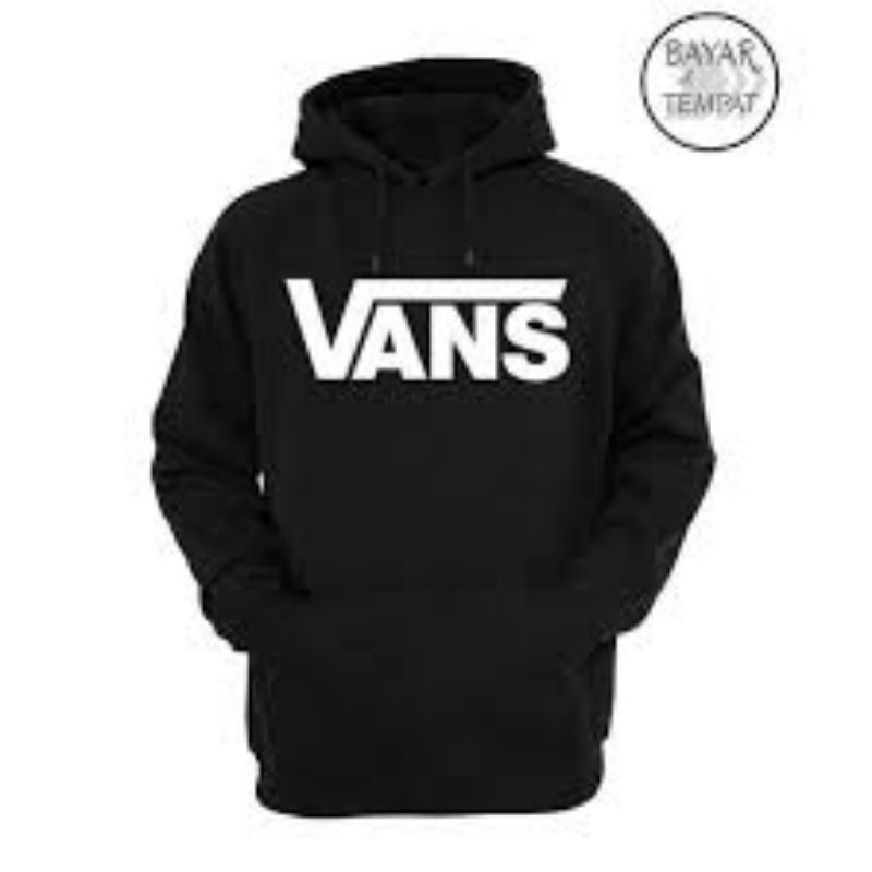 jaket sweater hoodie white logo vans