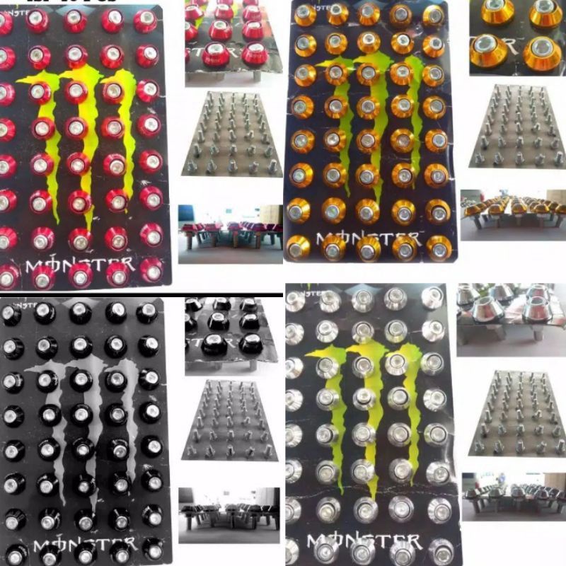 (1 Pcs) Monel + Baut L 6mm Baut Posh Variasi L 6mm  atau Baut 10 Universal