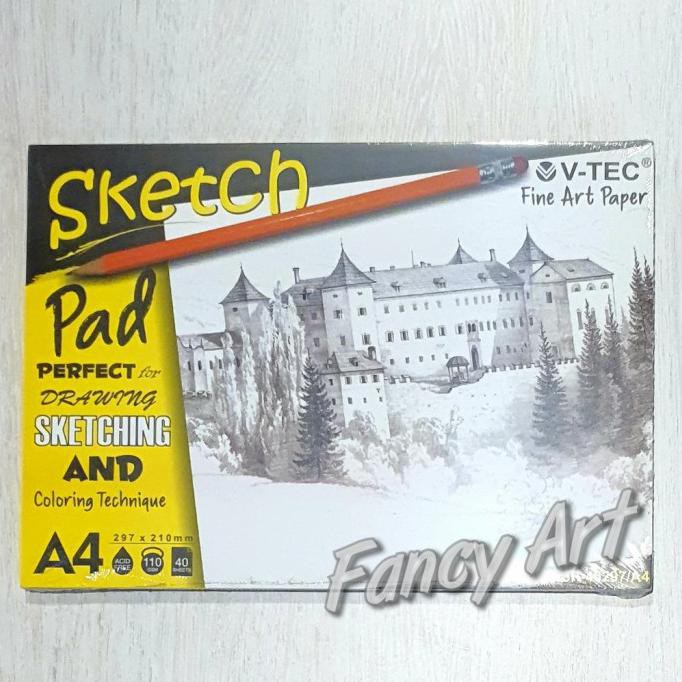 

Hot Sale V-Tec Sketch Pad A4 110Gsm 40S Kertas Gambar Vtec Drawing Coloring Promo