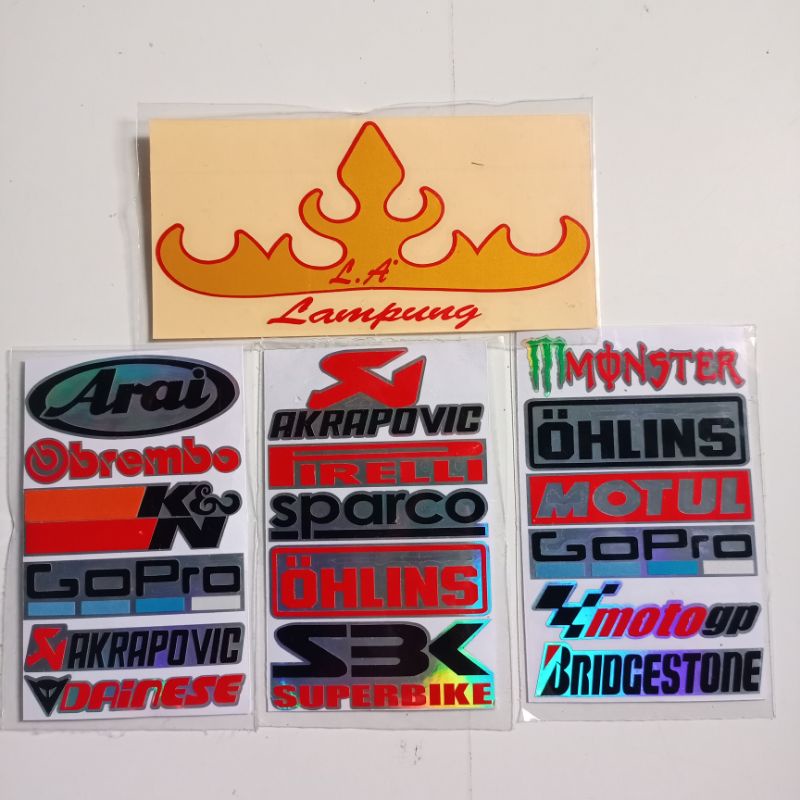 Stiker Cutting Motul GoPro Motogp Bridgestone Arai Superbike Siger Lampung