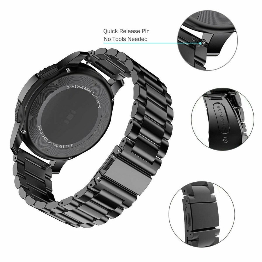 STRAP TALI JAM TANGAN - STAINLESS STYLE 3 BEADS 22mm - FOR XIAOMI HUAMI AMAZFIT GTR WATCH