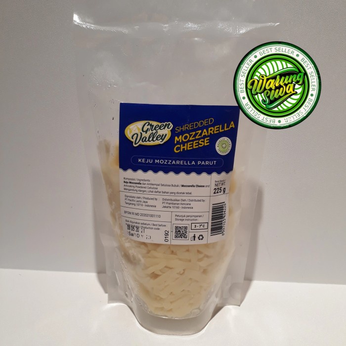 

green valley shredded mozzarella cheese 225gr