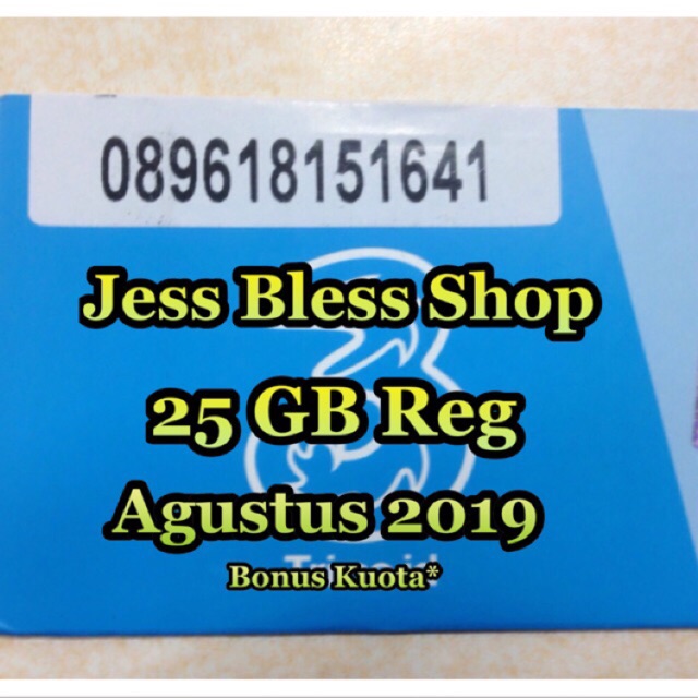 Perdana Internet Tri 3 Three AON 25 GB 25GB Reguler Full 24 Jam