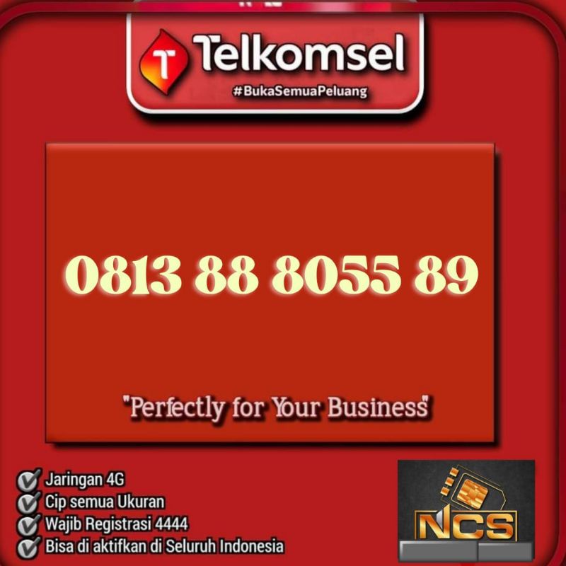 Nomor Cantik Simpati Dari Telkomsel Jaringan 4G Seri BOSS 89