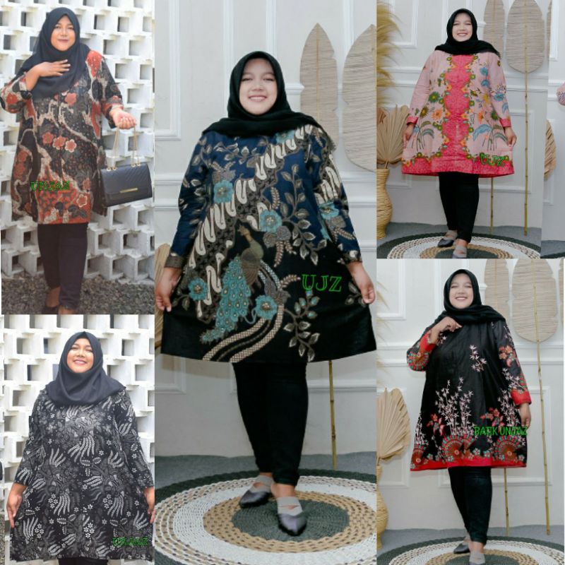 ATASAN TUNIK JUMBO SUPER JUMBO BATIK CANTIK BATIK LD 130 140 150 BUSUI OVER SIZE BATIK MODIS ATASAN 