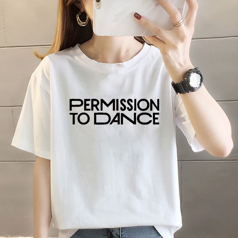 Kaos BTS permission to dance sablon depan