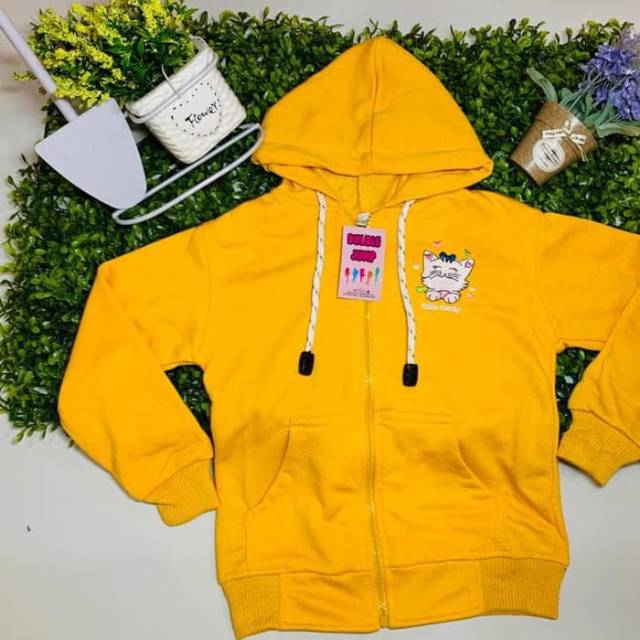 Jaket Hoodie Aplikasi Bordir anak perempuan usia 1-7tahun