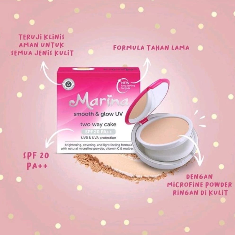 ✿ELYSABETHME✿ Marina Compact Powder bedak padat two way cake TWC hasil natural anti wajah berminyak