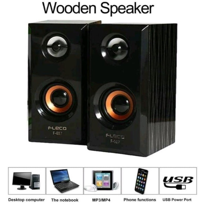 Speaker Fleco F 017 - Speaker Hp Leptop Fleco F-017 - speaker unik bahan kayu