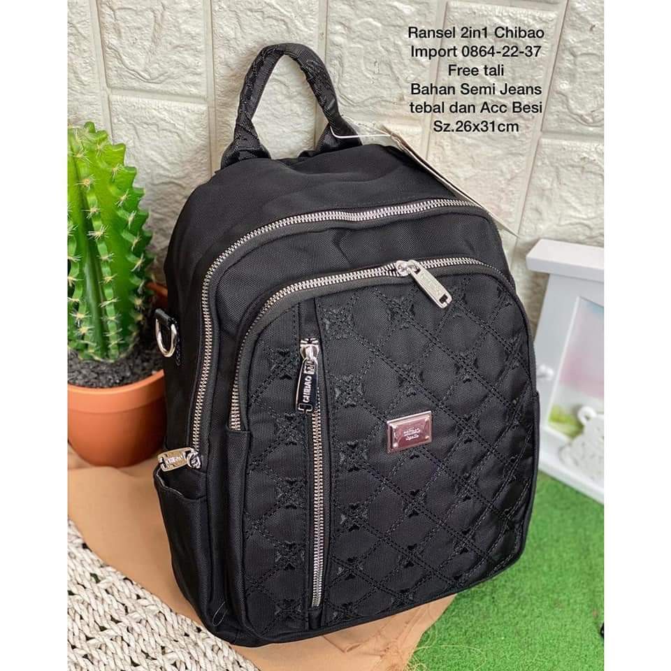 Tas Ransel Wanita Tas ransel Chibao 0864-22-30 Bahan kanvas Terbaru. Ransel Chibao Ransel Kanvas Bisa Bayar Ditempat.!!!