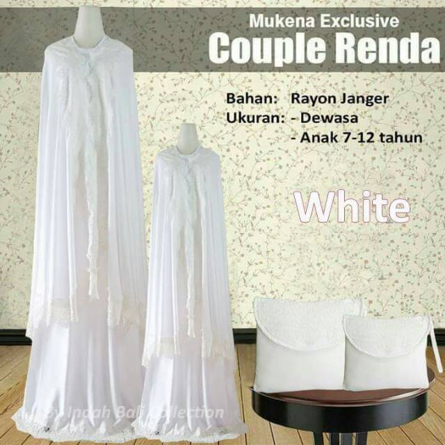 Mukena couple renda bahan rayon by indah bali collection
