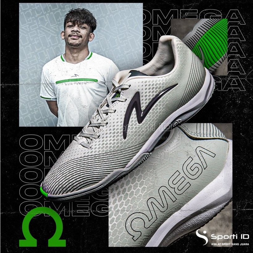 Sepatu Futsal Specs LS Omega Runtuboy IN - Mineral Grey 402092 Original
