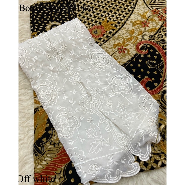 sutra creft bordir / kebaya bordir bali / Bahan kebaya bordir / kebaya bordir-Off white