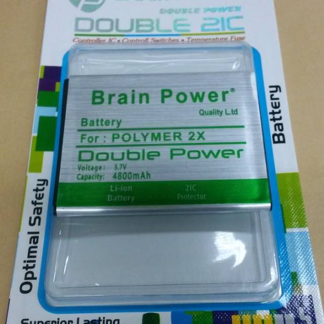 Double Power Battery Batere Batre Baterai Brain Power Himax Poliymer 2X