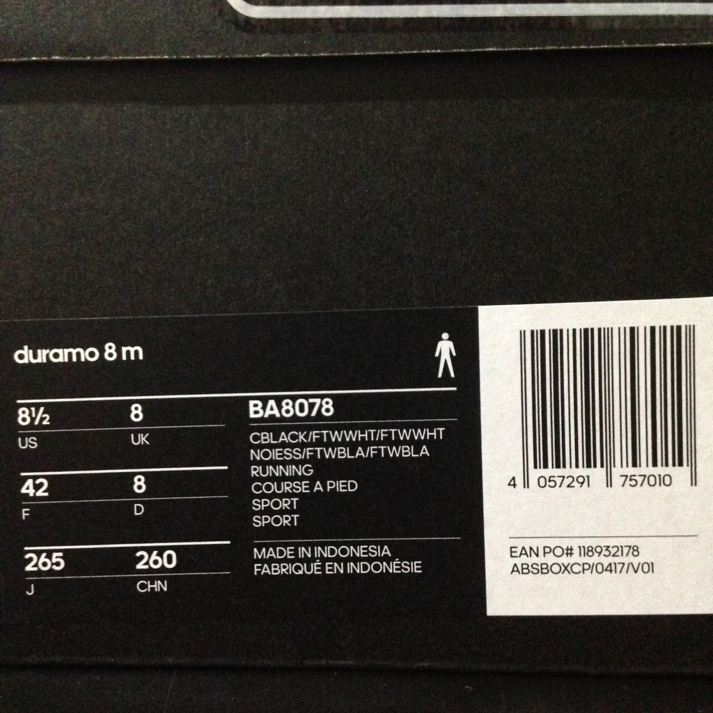 SALE Sepatu Running/Lari Adidas Duramo 8 M Black White BA8078 Original BNIB