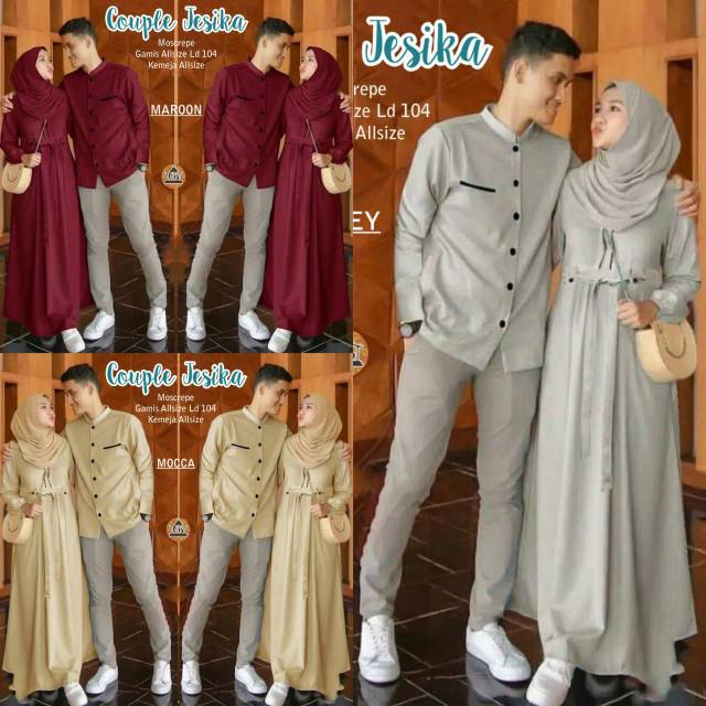 CP JESSIKA COUPLE MOSCREPE COUPLE GAMIS RAMADHAN 2021