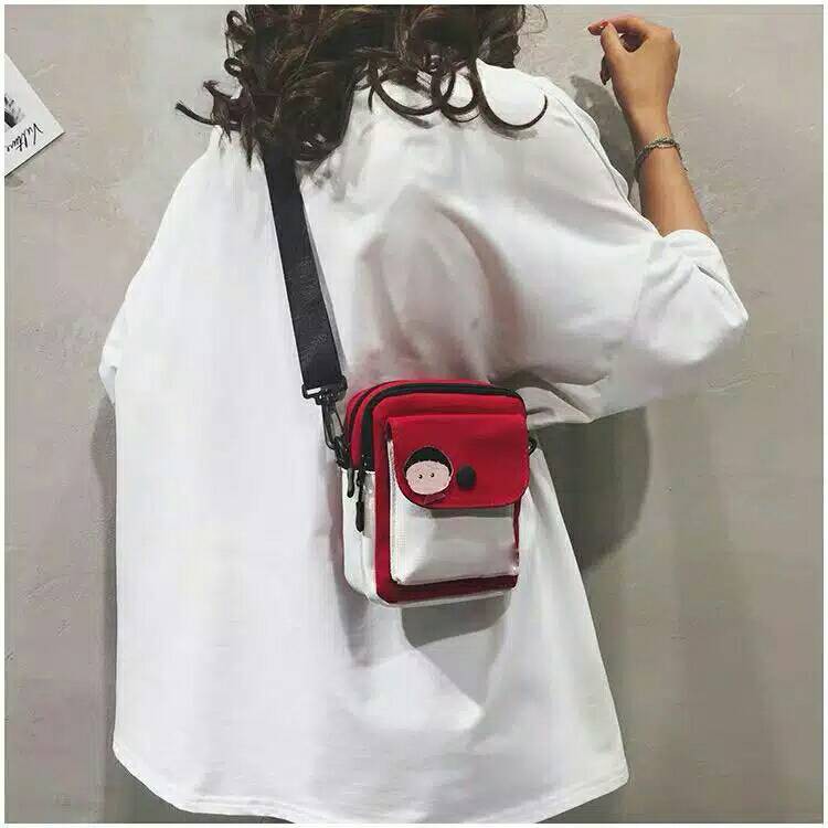 GTF TWO TONE - Two tone sling bag tas selempang canvas