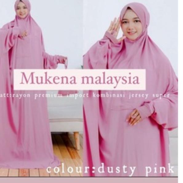 Exclusive Mukena Terusan Hadromaut Malaysia Bahan Rayon Kombinasi Manset Kaos - CPK.02Jl22ž
