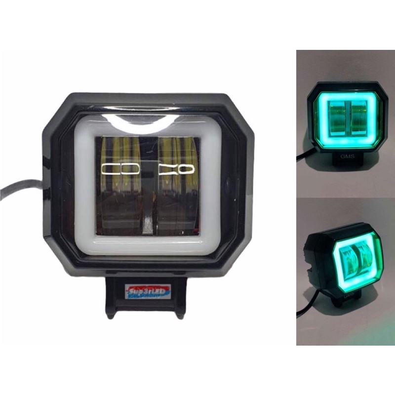 lampu sorot LED CWL 2 mata lensa 4D 20 watt sinar kuning angel aye ice blue
