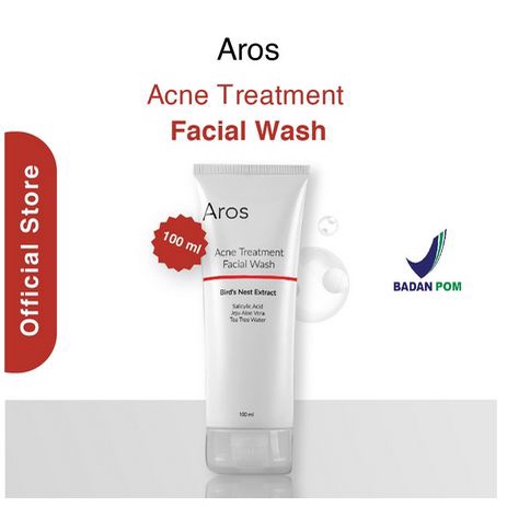 AROS ACNE TREATMENT FACIAL WASH 100ML ORIGINAL - FACIAL WASH AROS - SABUN WAJAH