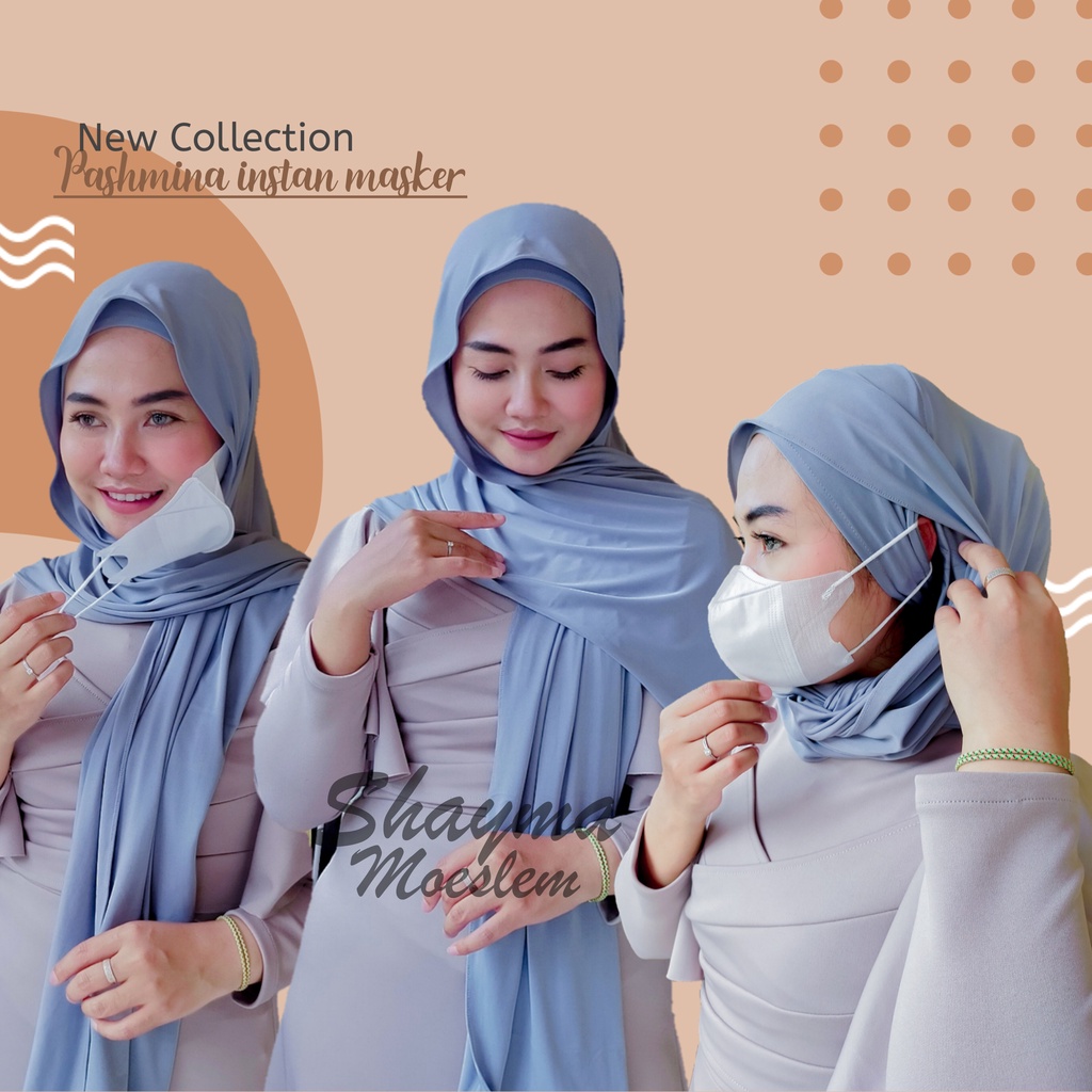 Pashmina Instan Jersey Akses Masker New Normal / Pashmina Akses Masker Instan