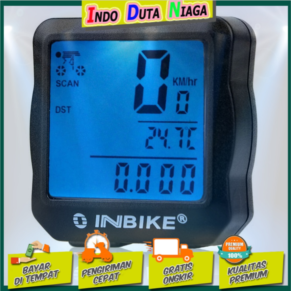 Inbike Speedometer Sepeda 14 Function LCD Display Bicycle