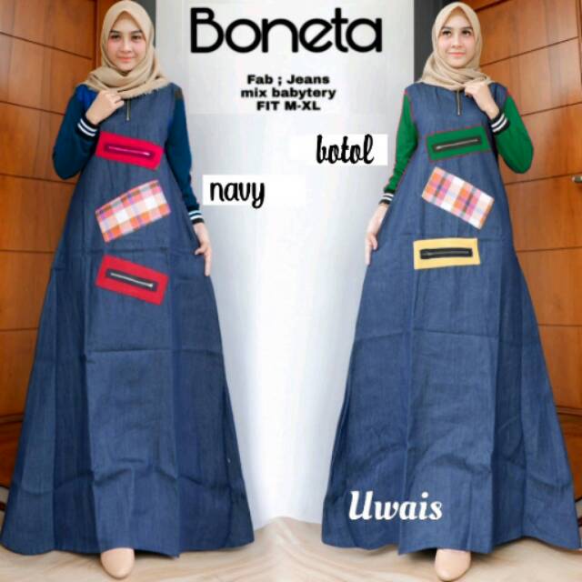 pakaian dress gamis Boneta model terbaru