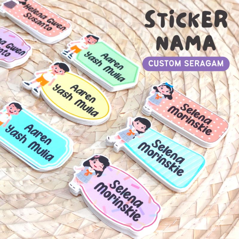 

Sticker Nama Custom Seragam Anak Anti Air