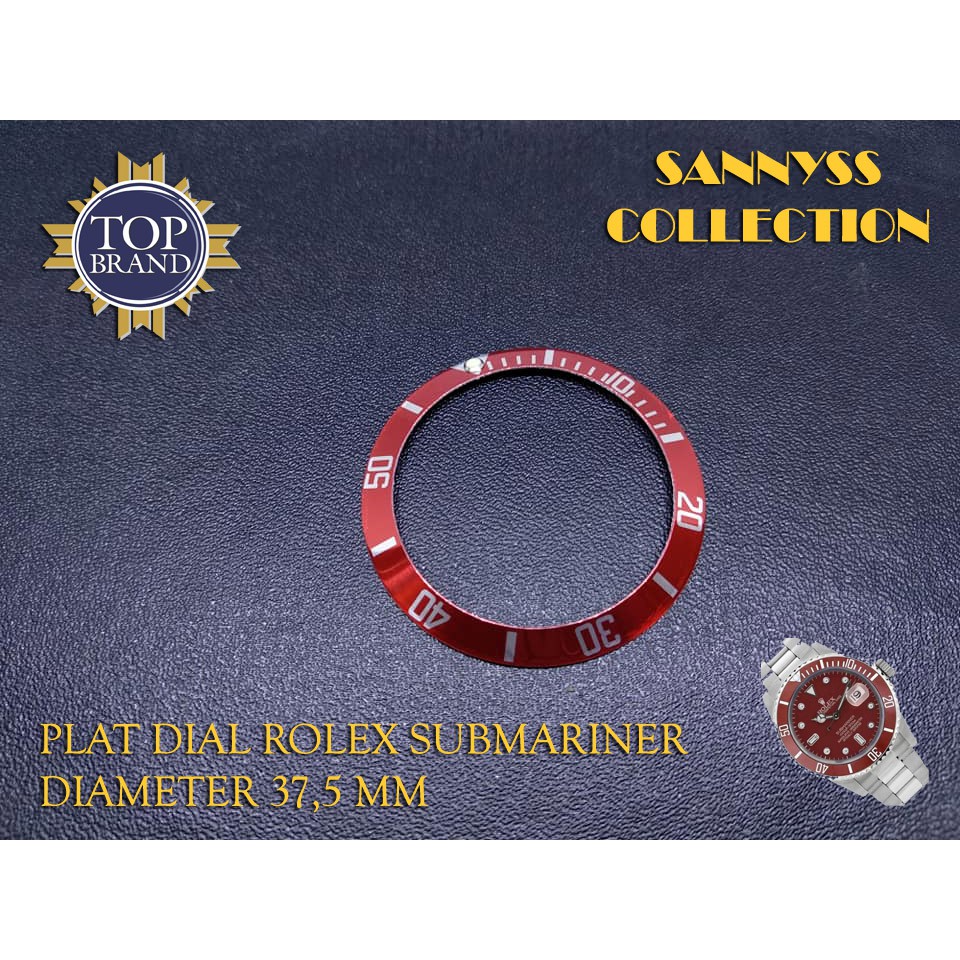 PLAT DIAL JAM ROLEX SUBMARINER MERAH DIAMETER 37.5 MM