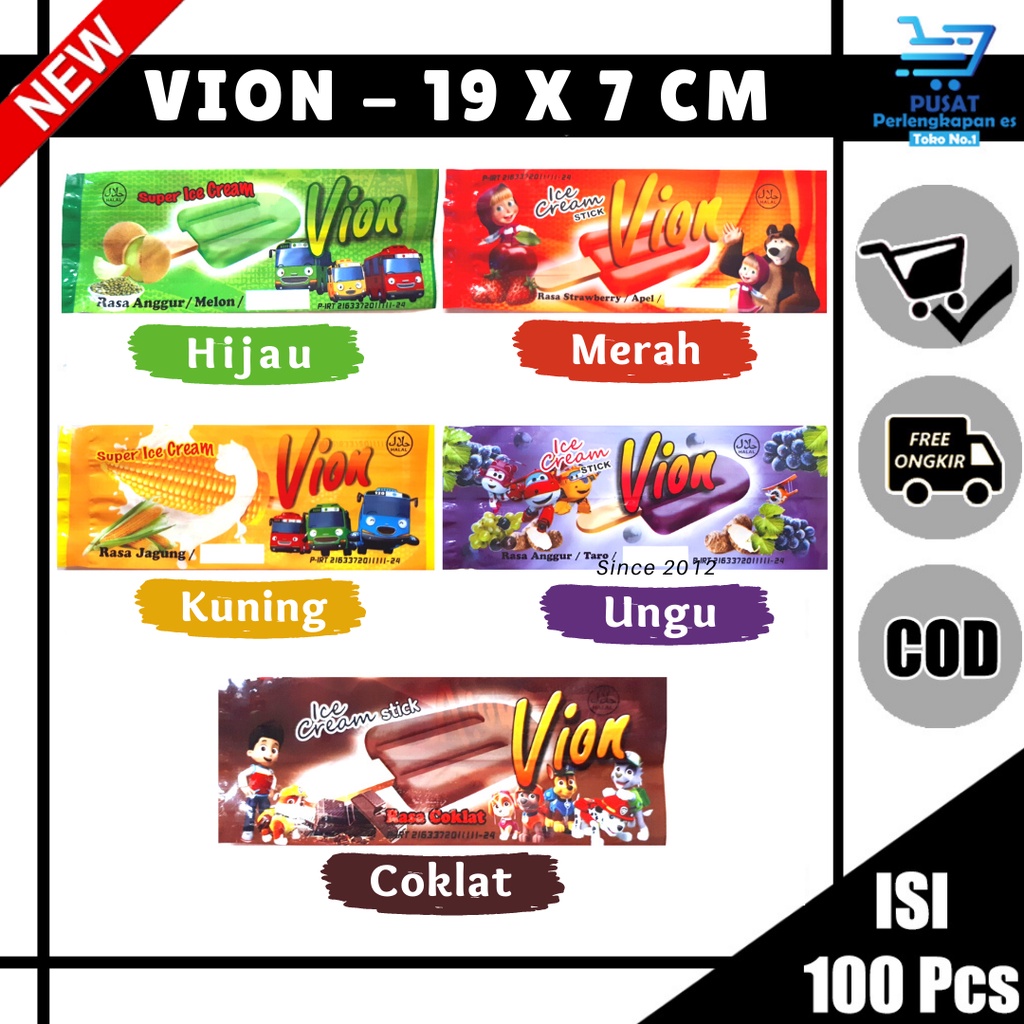 

KEMASAN ICE CREAM ISI 100PCS - VION - PLASTIK ES KRIM - PLASTIK ES LILIN