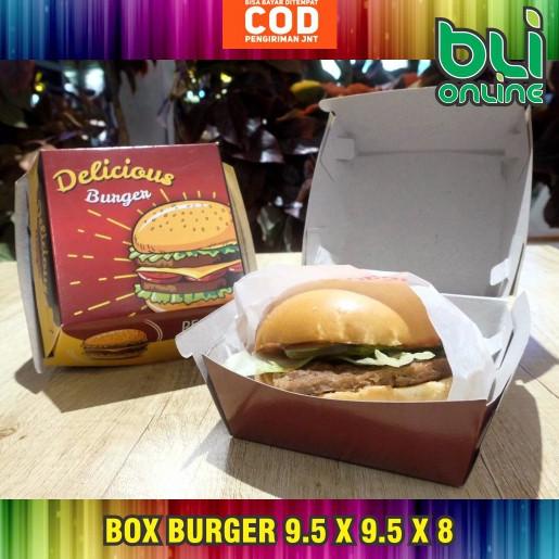 

Kotak Burger 9.5X9.5X8 Isi 50 Pcs / Dus Burger / Box Burger / Kemasan Burger /Packaging Burger