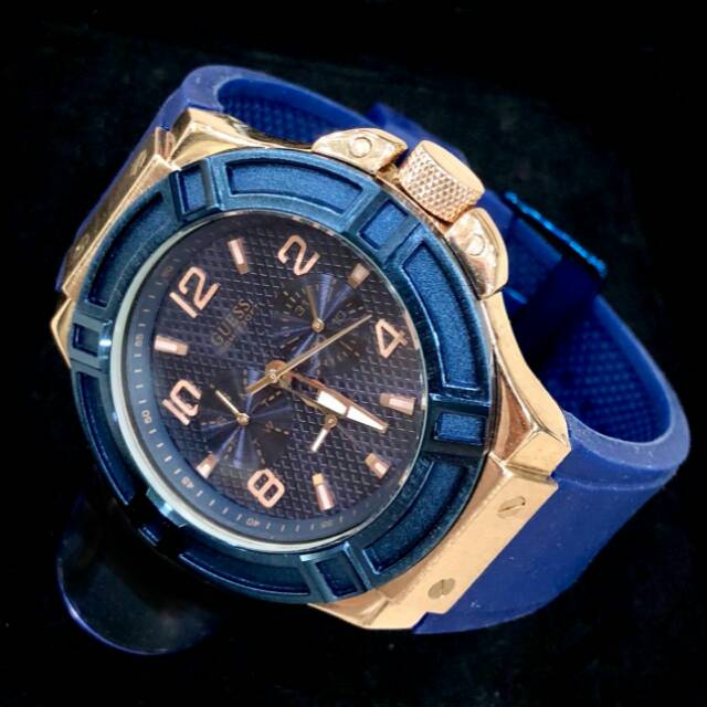 Jam Tangan Cowok Cewek Couple ORIGINAL Guess Blue