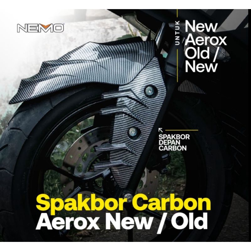 Spakbor Depan Aerox 155 Carbon/Spakbor Depan Shark Carbon Aerox 155 NEMO