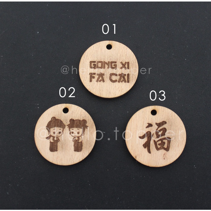 

Hiasan Hampers Tag Chinese New Year Imlek Kayu 35cm Elegan