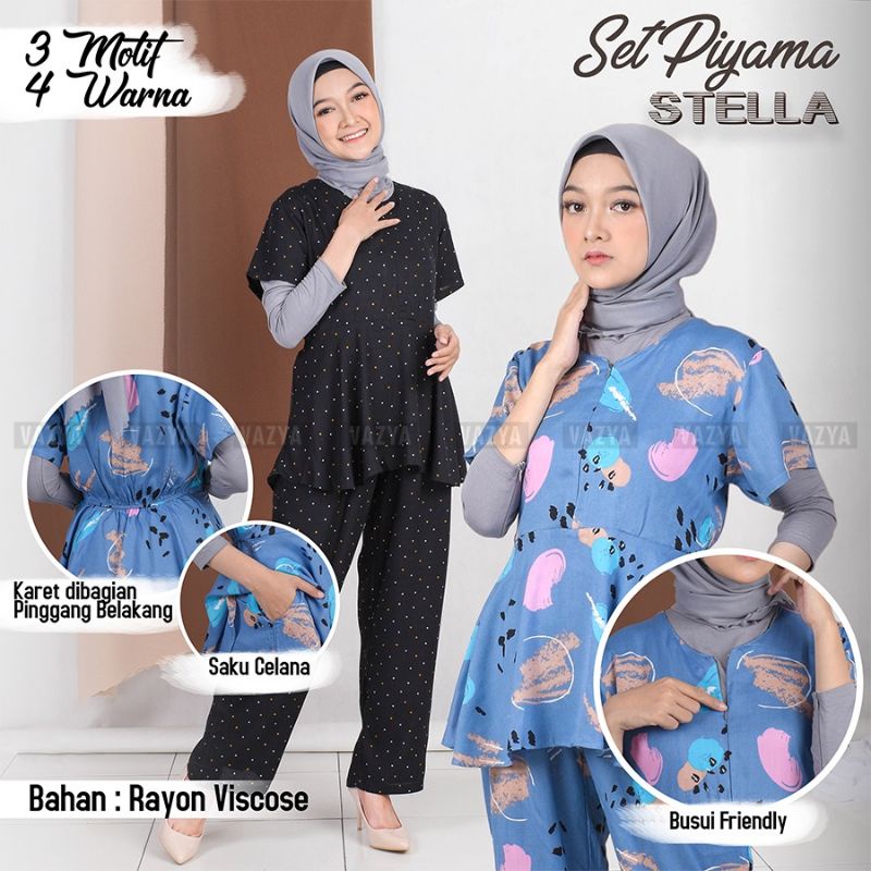 Setelan Wanita/Piyama Motif Rempel (Celana Panjang)