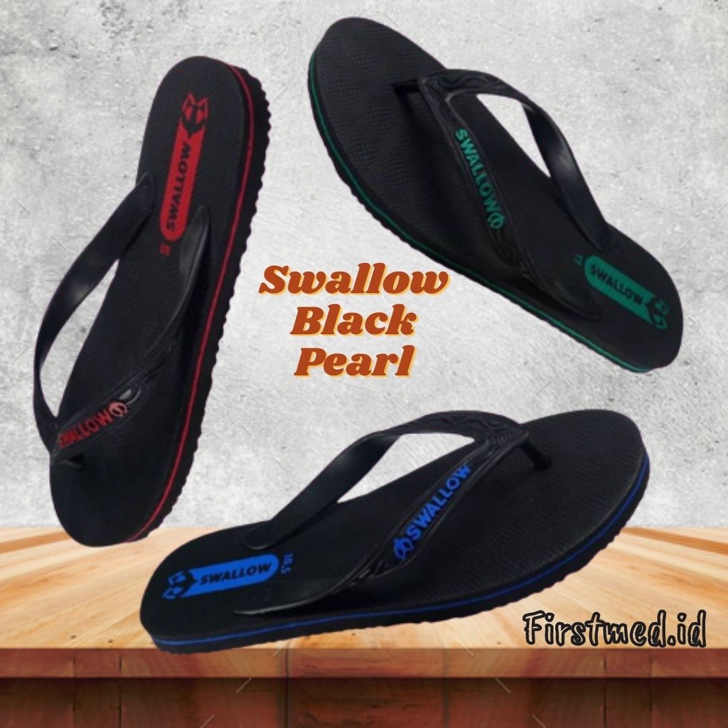 Sandal Swallow Black Pearl | Sandal Swallow M02 Hitam Warna | Sandal Jepit Swallow Pria dan Wanita U