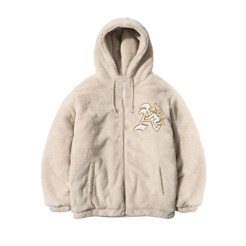 SHERPA ZIP HOODIE OVERSIZE | CUPID | CREAM | YIKESALLDAY