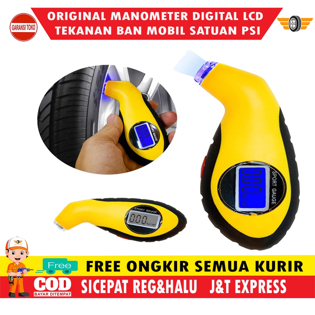 ALAT UKUR PENGUKUR TEKANAN BAN MOBIL DIGITAL PERAWATAN MOBIL Tekanan 0-150 PSI