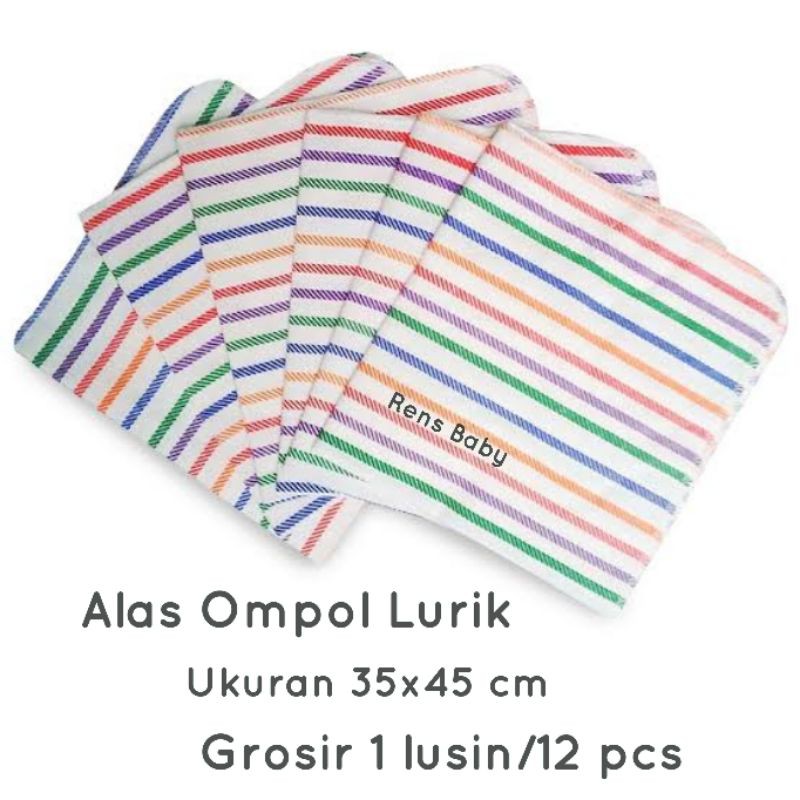 Grosir 1 lusin alas ompol popok lurik garis pelangi bayi