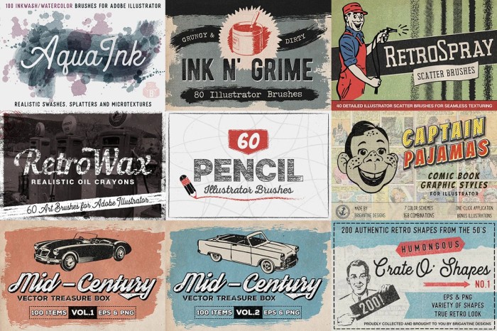 Retro Factory Bundle - Vector Designs