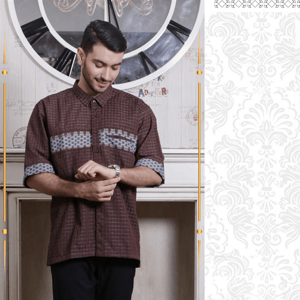 ETHICA | ATASAN PRIA BAJU KOKO KAHFI 49 COKLAT D20P
