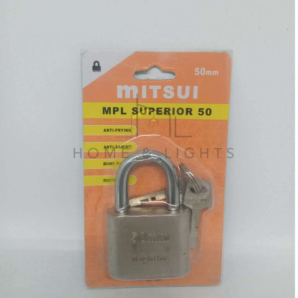 Mitsui Gembok Baja Superior PTH 30, 50, 60 mm