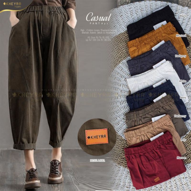 CASUAL PANTS #21 FAB. COTTON LINEN BY ALILA