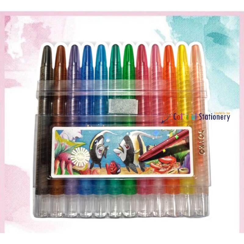 

RK Crayon Putar / Kerayon Putar Joyko 12 Warna Pendek TWCR-12 MINI