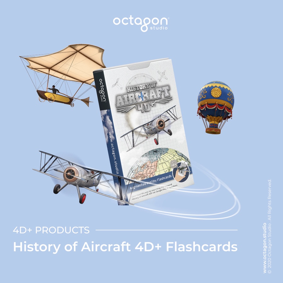 Kartu Aircraft 4D+ / Flash Card / Mainan Edukasi Anak (Octagon Studio)