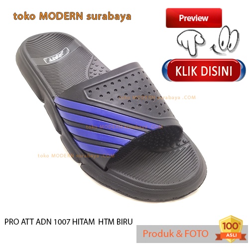 Sandal pria casual sandal slide karet murah PRO ATT ADN 1007 HITAM HTM BIRU