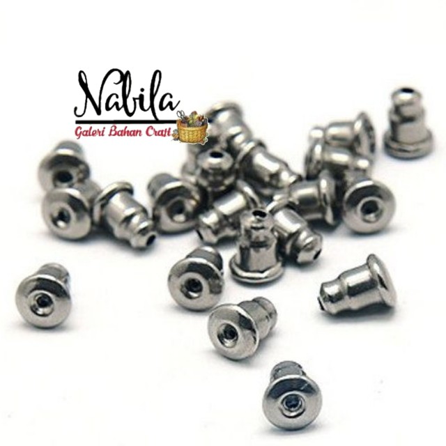 (50pcs) Tutup anting giwang / pantat anting besi