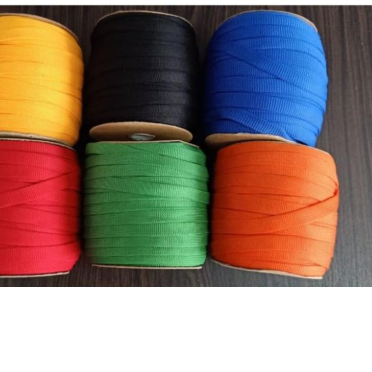 [45m] tali id card rajut / tali sepatu 1cm / roll / tali sepatu roll